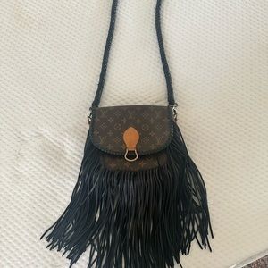 Louis Vuitton world traveler vintage boho fringe bag Large